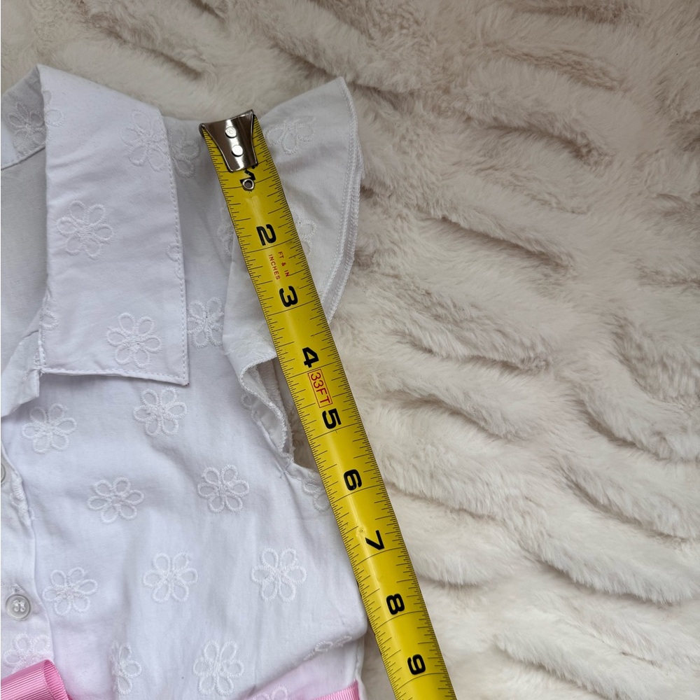 White Sleeveless Dress with Pink Bow - Picture 6 of 6